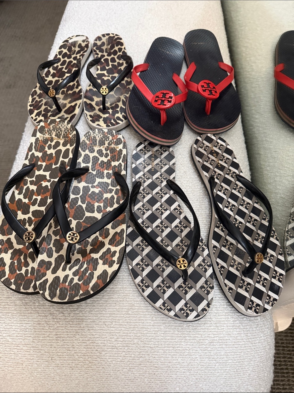 Tory Burch Mixed Print and Red-Accent Women's Sandal Collection